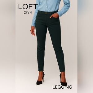 LOFT Women's Green  Legging Pants Cotton Rayon Spandex Size 4